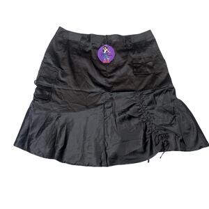 NWT Gypsy Jeans Womens Black Streetwear Fusion Gothic Y2K Mini Skirt Size 22 New